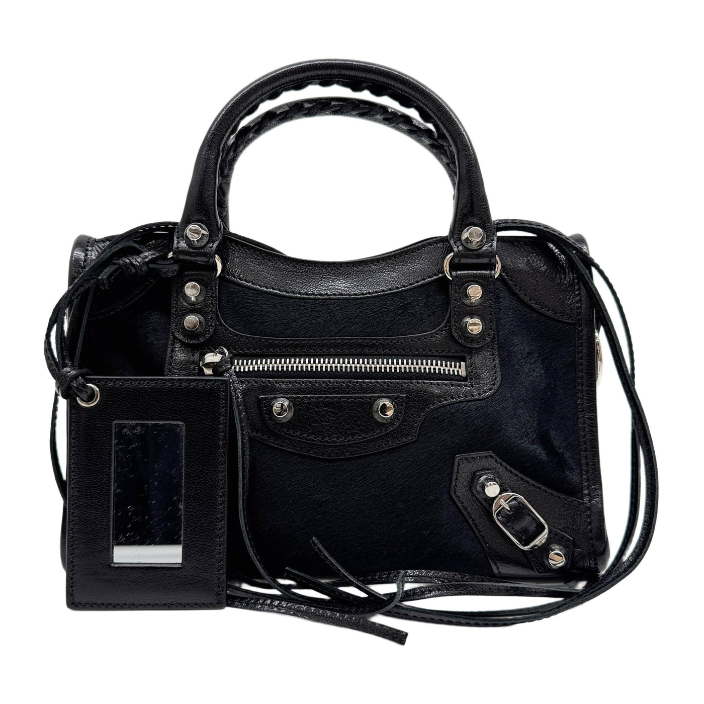 Mini City Black Pony Hair Two Way Bag