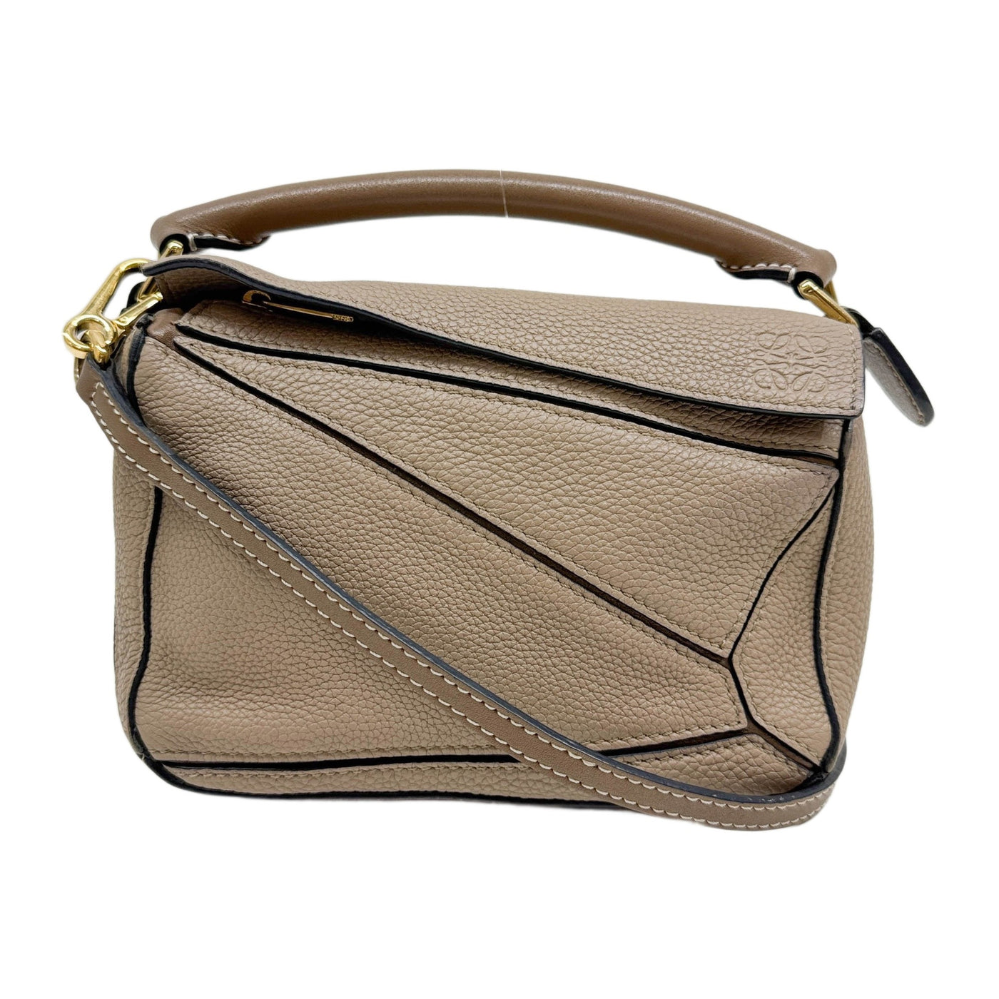 Mini Puzzle Tan Leather Two Way Bag
