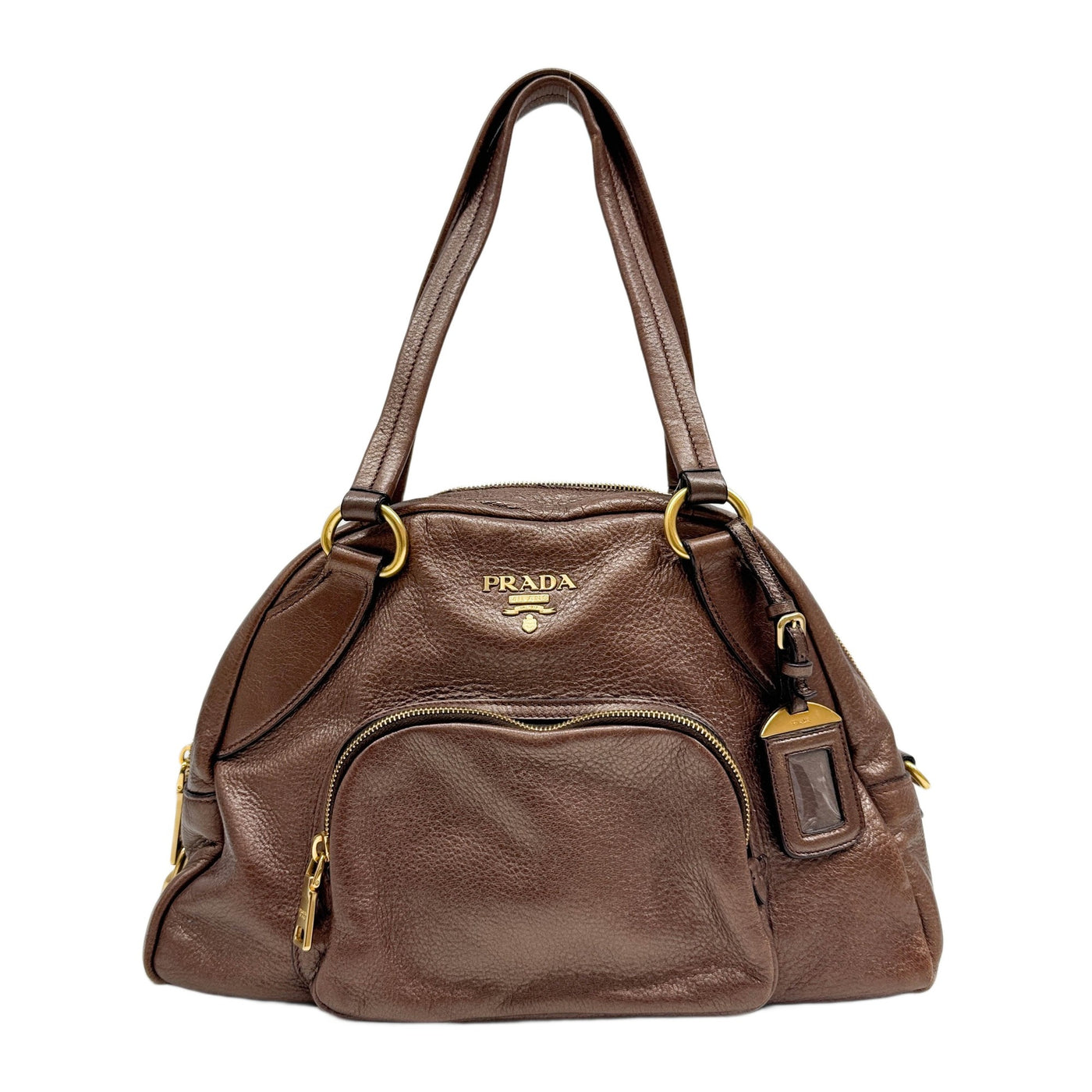 Metallic Bronze Leather Shoulder Bag