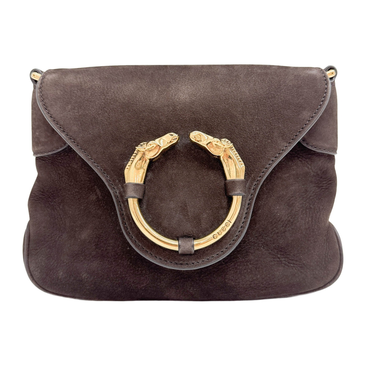 Ribot Brown Nubuck Leather Chain Shoulder Bag