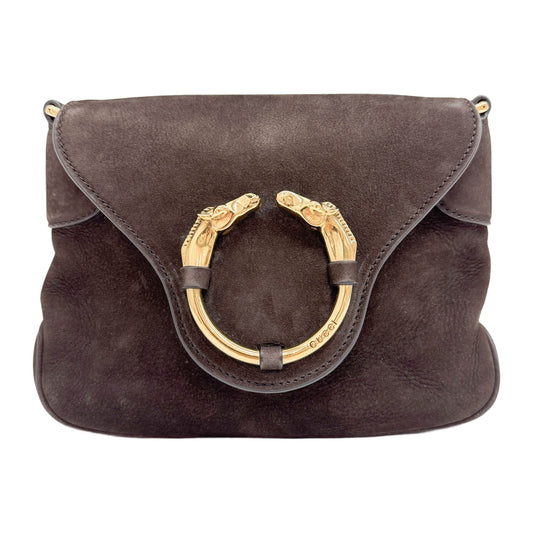 Ribot Brown Nubuck Leather Chain Shoulder Bag