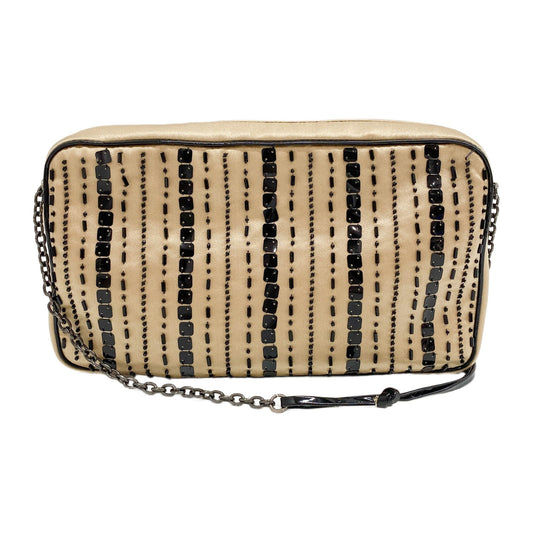 Sequined and Beaded Gold Satin Shoulder Bag