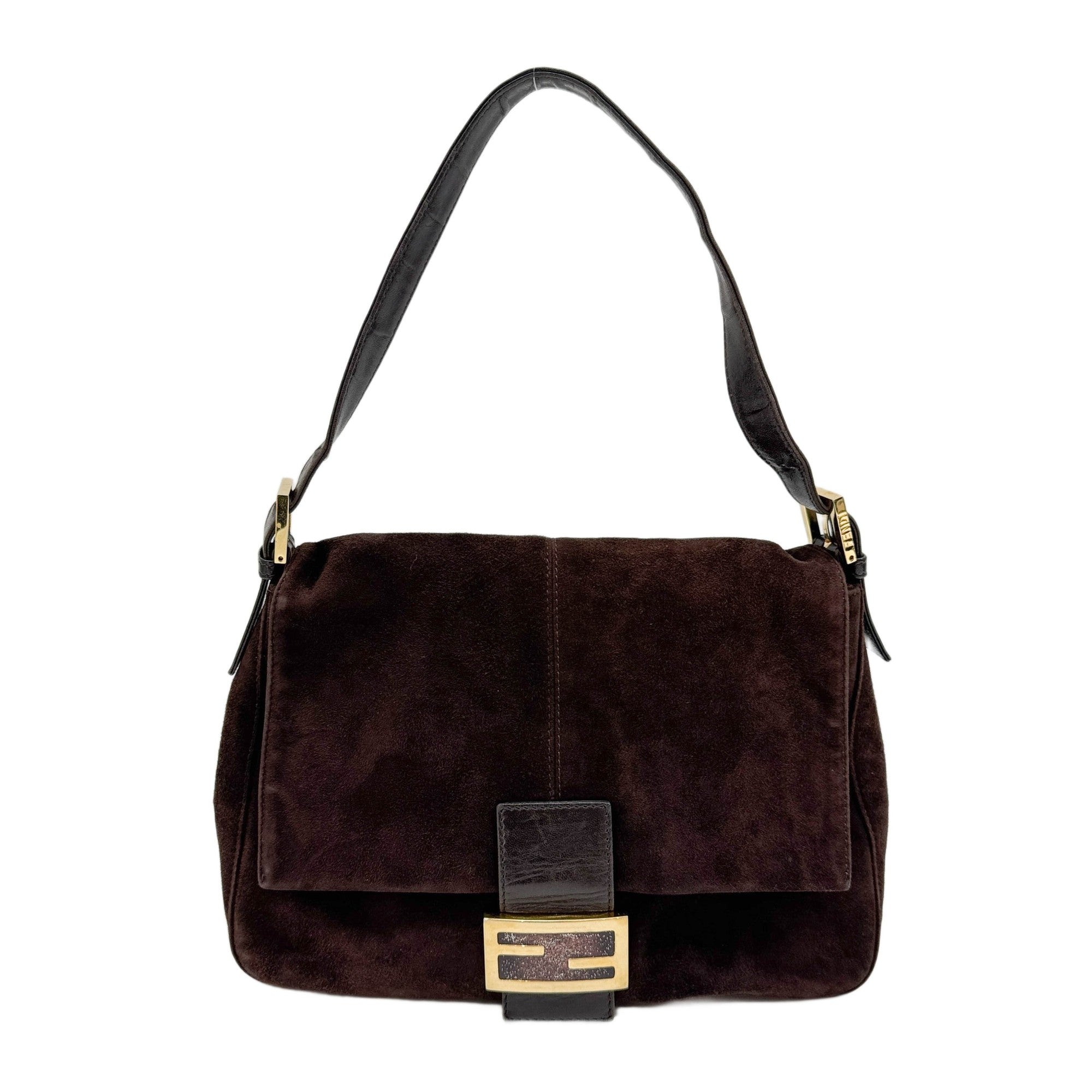 Mamma Baguette Brown Suede Shoulder Bag