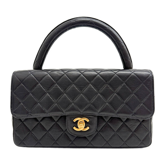 Kelly Flap Top Handle 1994-1996 Matelasse Black Leather Hand Bag