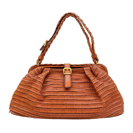Orange Leather Handle Bag