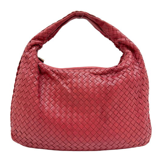 Veneta Intrecciato Red Leather Shoulder Bag