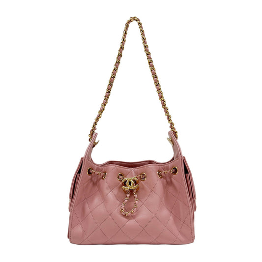 Mini Chanel 25 2021-2026 Matelasse Pink Leather Shoulder Bag