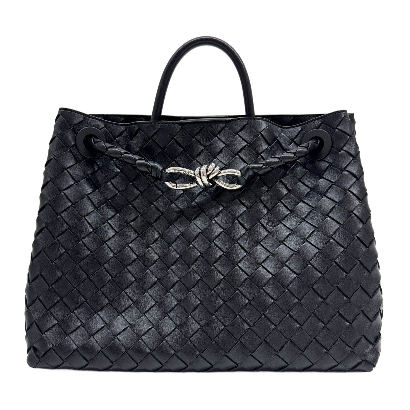 Andiamo Intrecciato Black Leather Two Way Bag