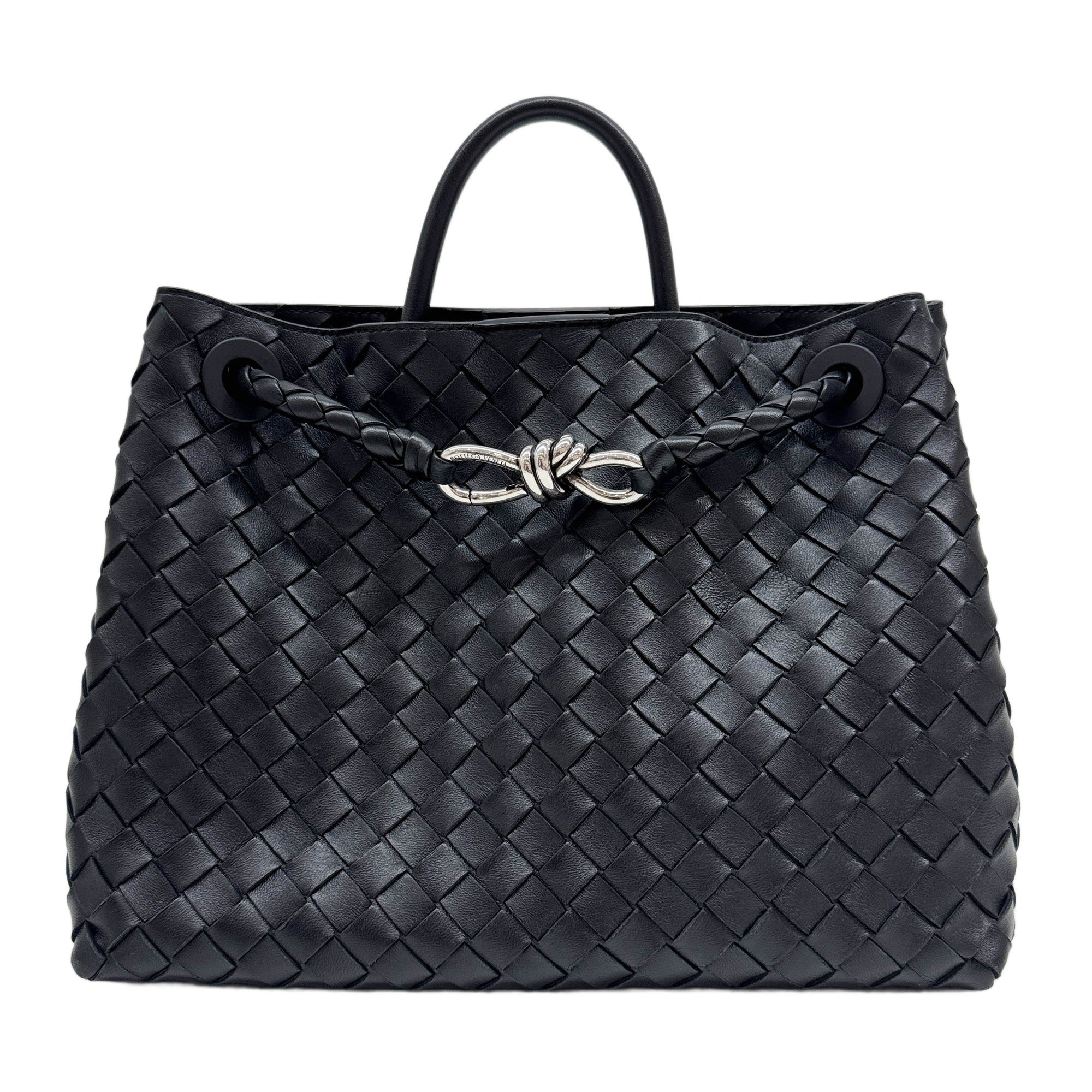 Andiamo Intrecciato Black Leather Two Way Bag