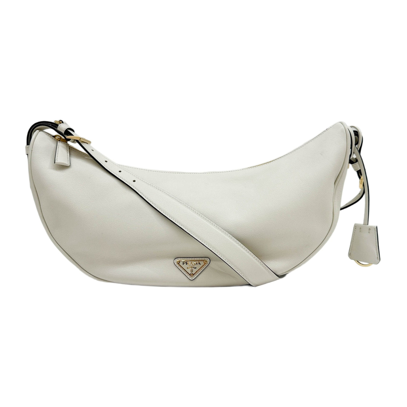 Arqué Cream White Leather Shoulder Bag