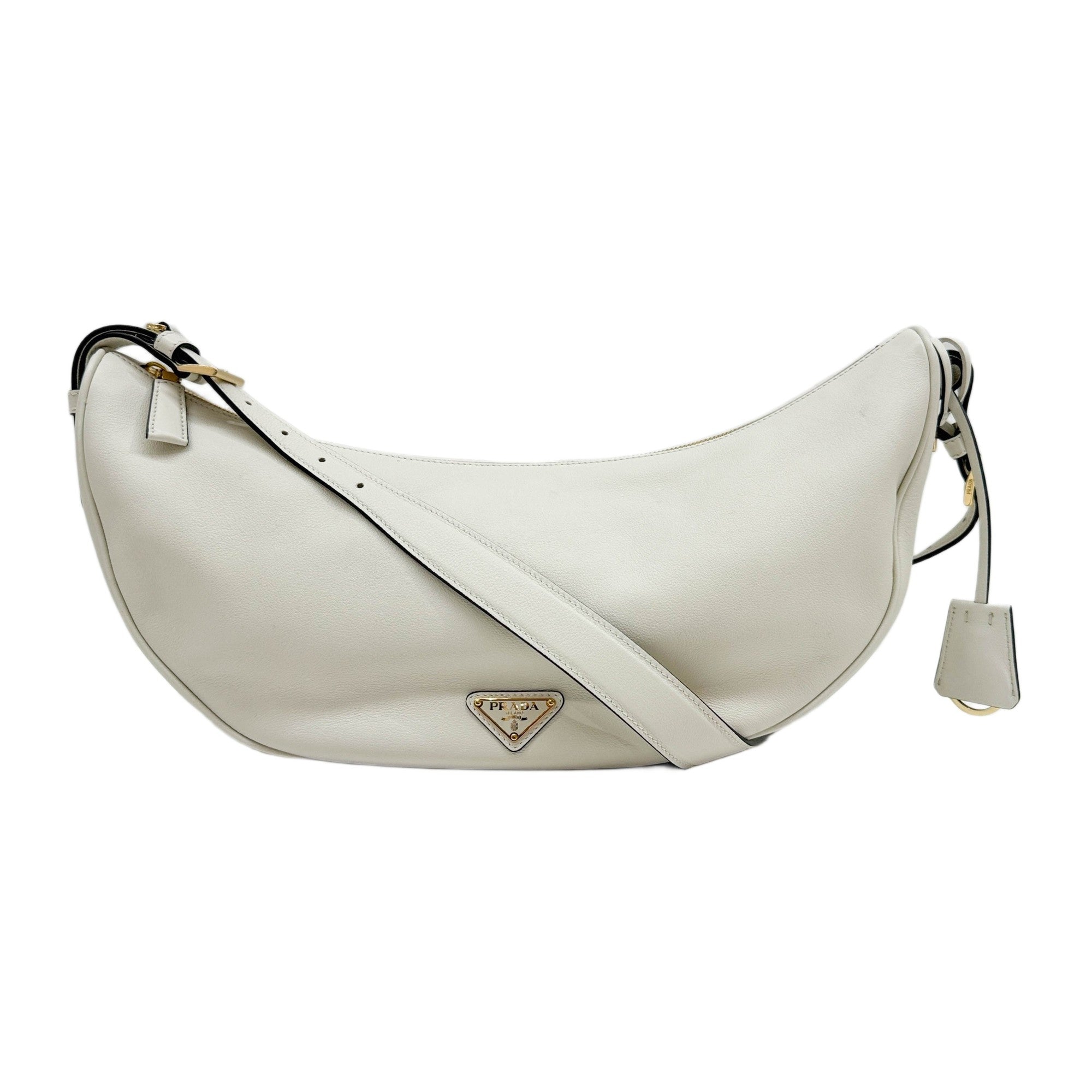 Arqué Cream White Leather Shoulder Bag