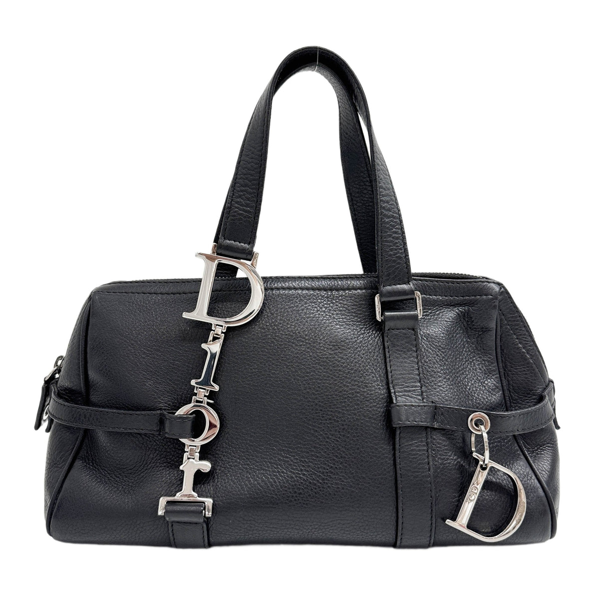 Boston Black Leather Handle Bag