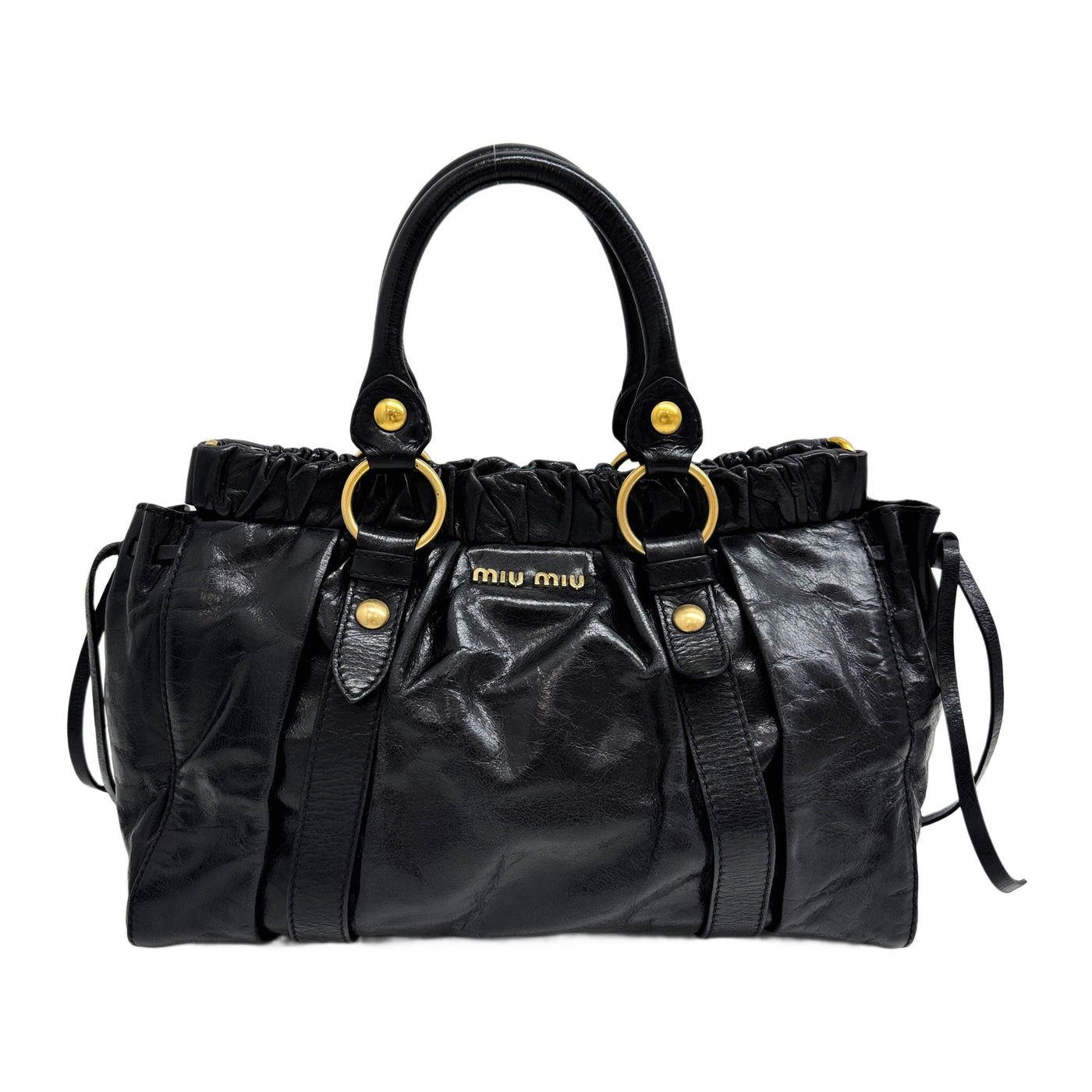 Vitello Black Leather Hand Bag