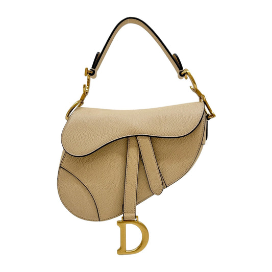 Mini Saddle Beige Leather Handle Bag