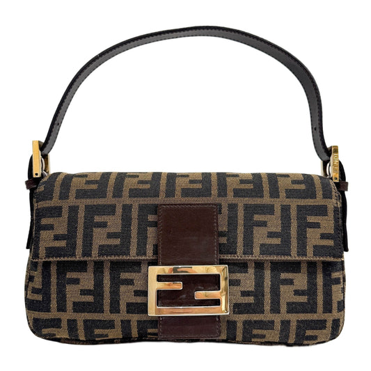 Baguette Brown Zucca Canvas Shoulder Bag