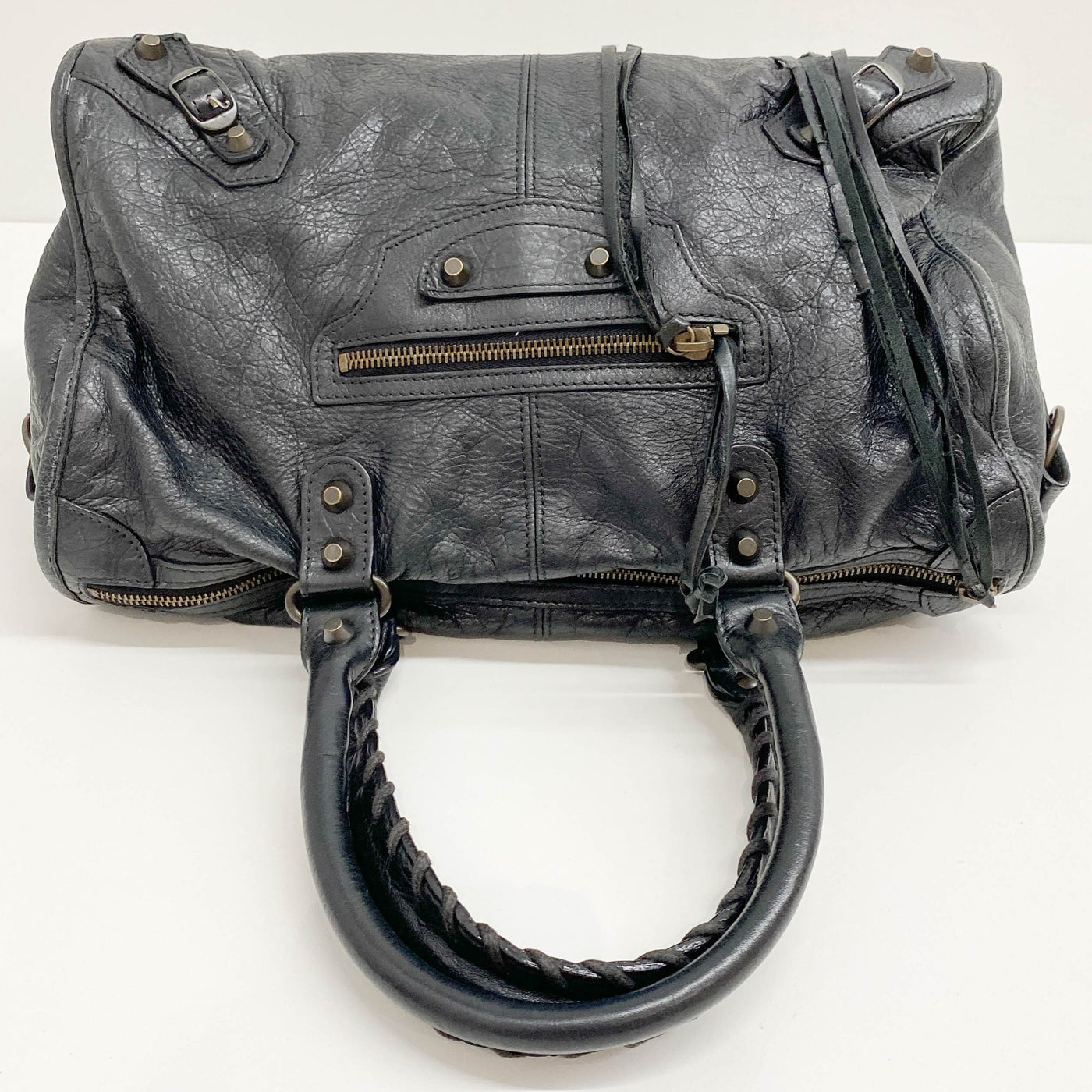 Twiggy Black Leather Two Way Bag