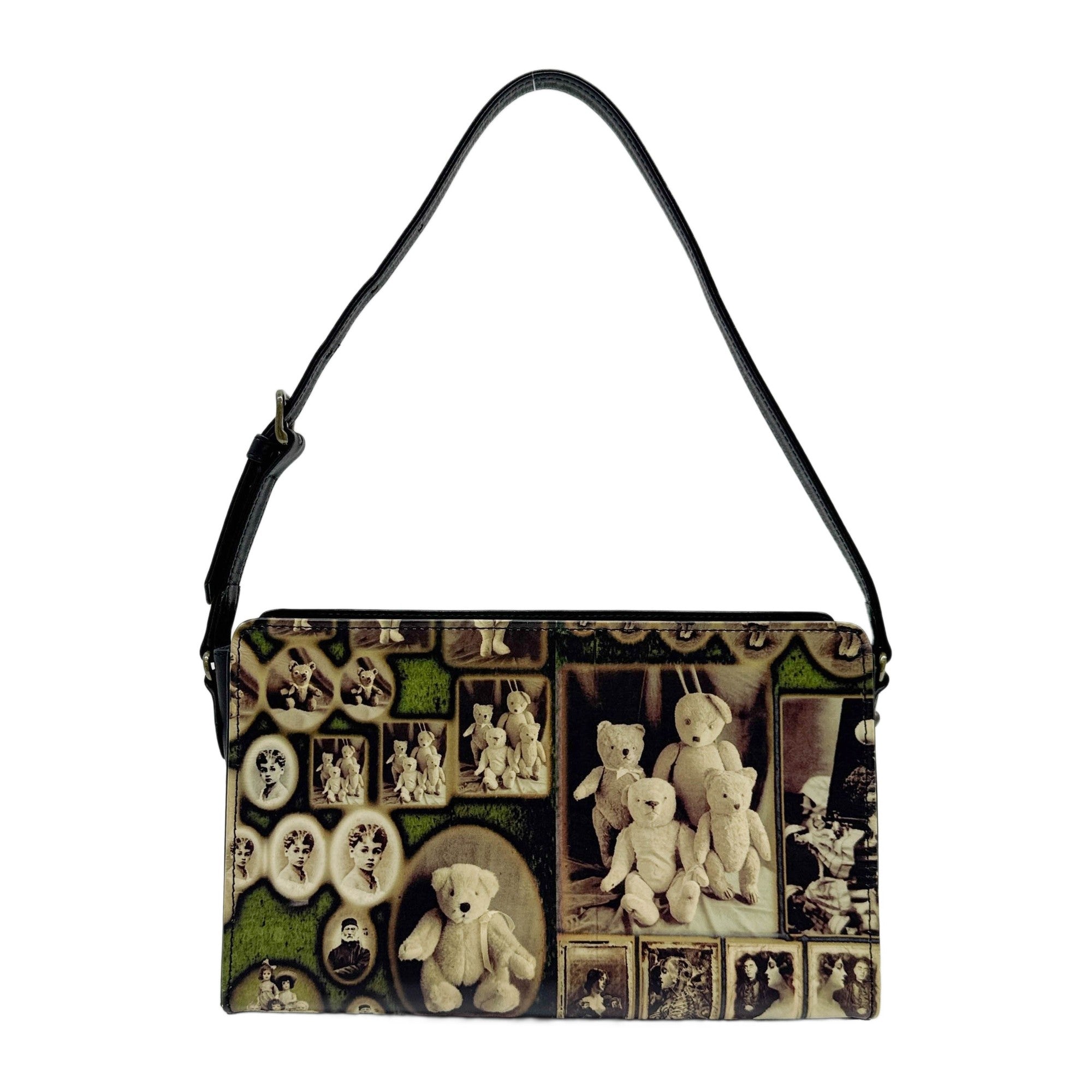 Antique Doll & Teddy Bear Print Shoulder Bag