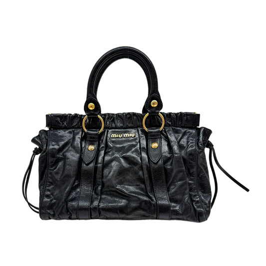Vitello Black Leather Two Way bag