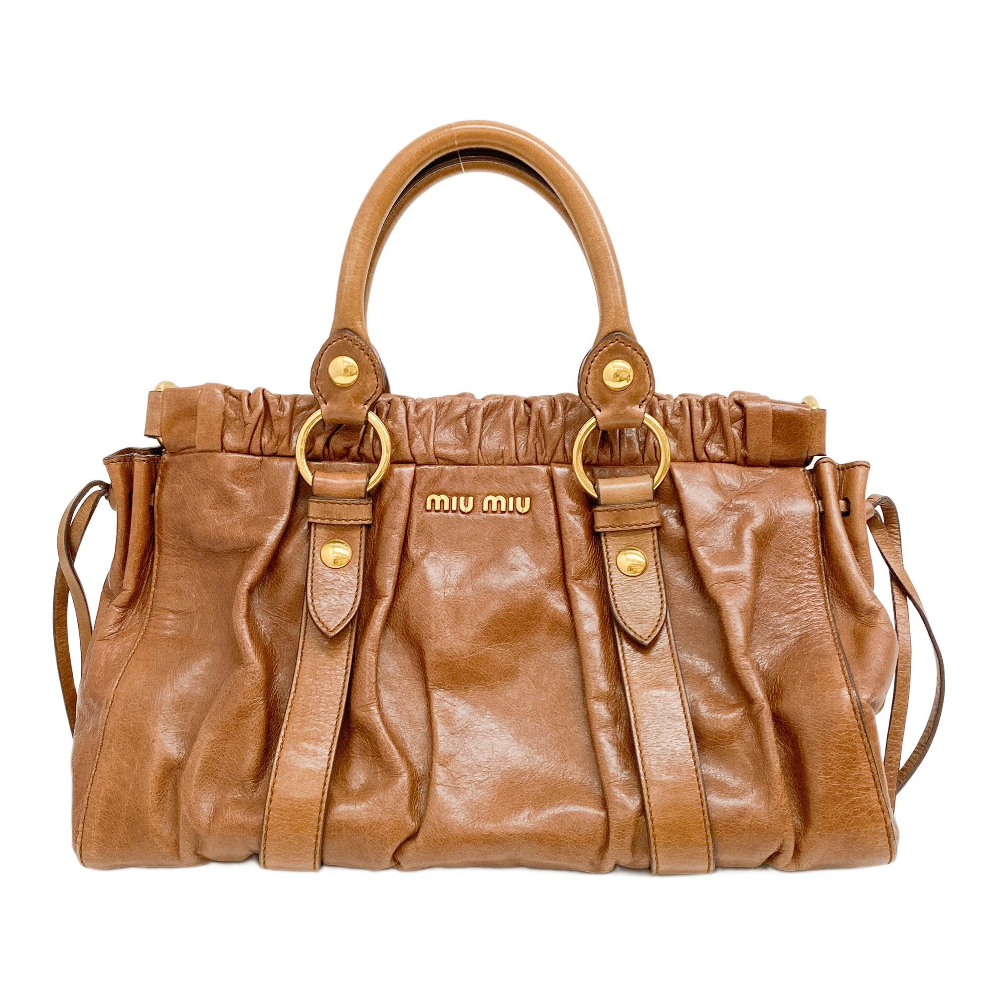 Vitello Brown Leather Two Way Bag