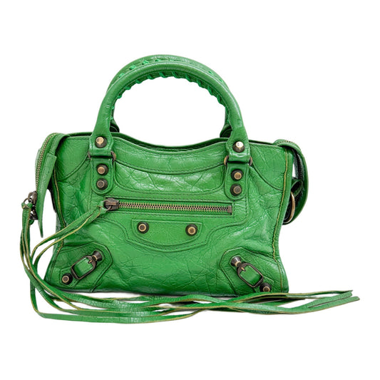 Mini City Green Leather Two Way Bag