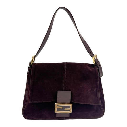 Mamma Baguette Brown Suede Shoulder Bag