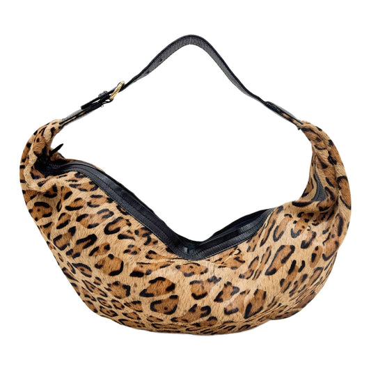 Brown Leopard Print Pony Hair Shoulder Bag