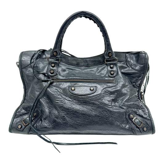 The City Black Leather Two Way Bag