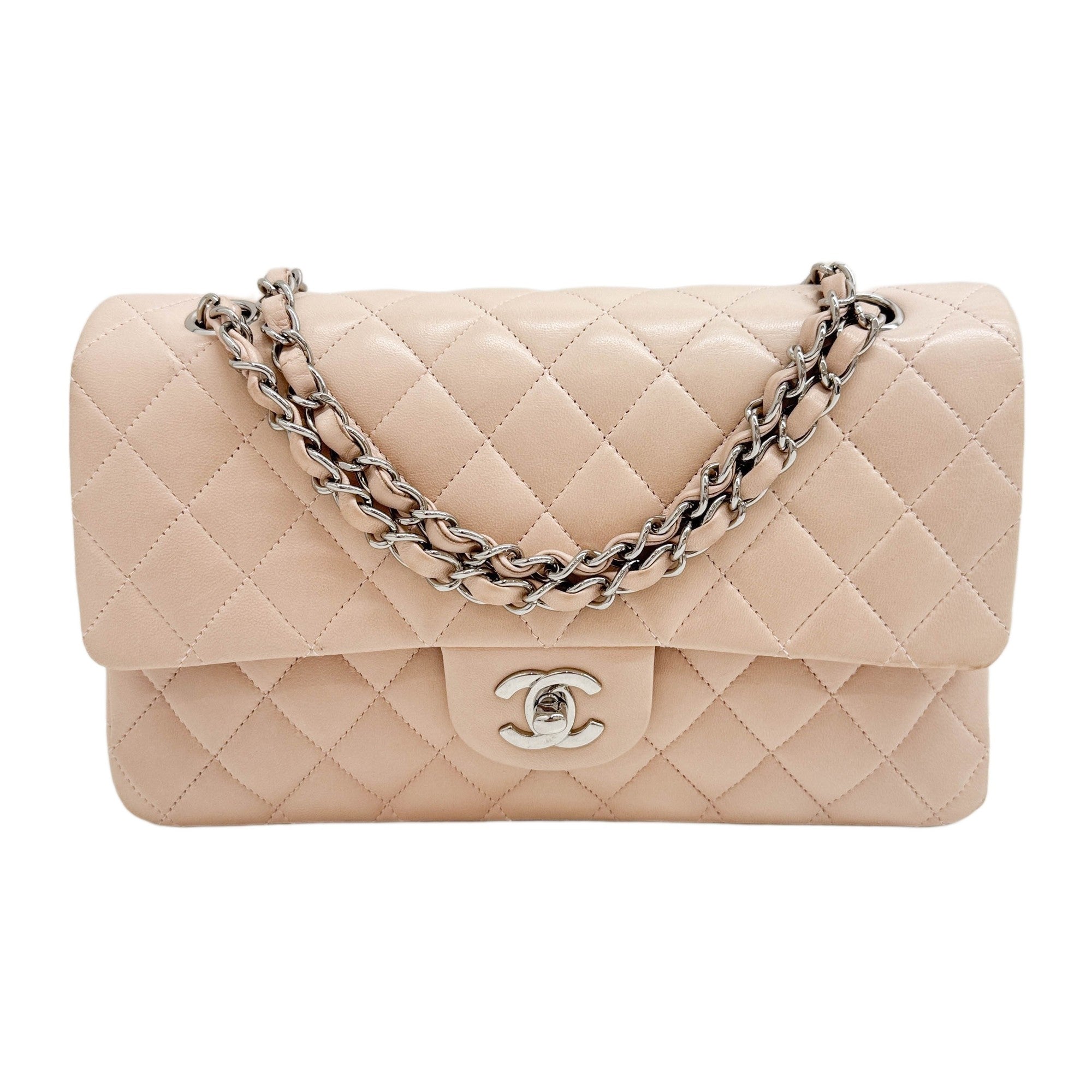 Medium Classic Double Flap 2006-2008 Matelasse Baby Pink Leather Shoulder Bag