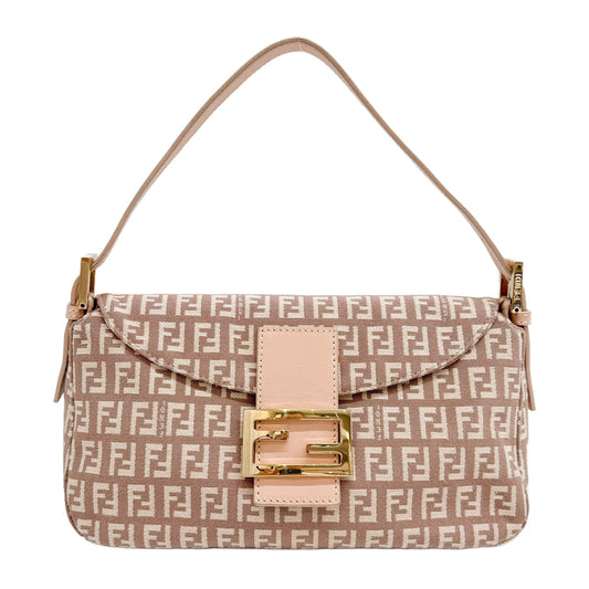 Baguette Dust Pink Zucchino Canvas Shoulder Bag