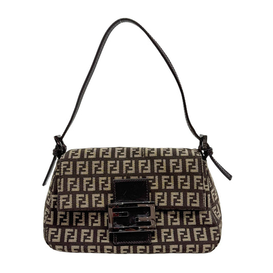 Mini Mamma Baguette Brown Zucchino Canvas Shoulder Bag
