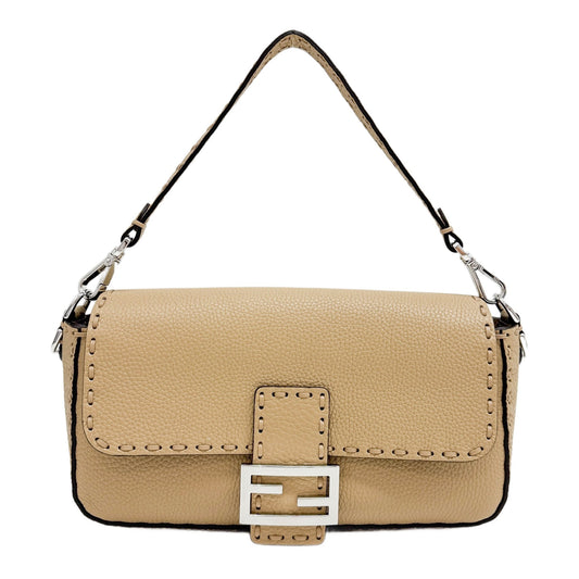 Baguette Selleria Light Brown Pebbled Leather Two Way Bag