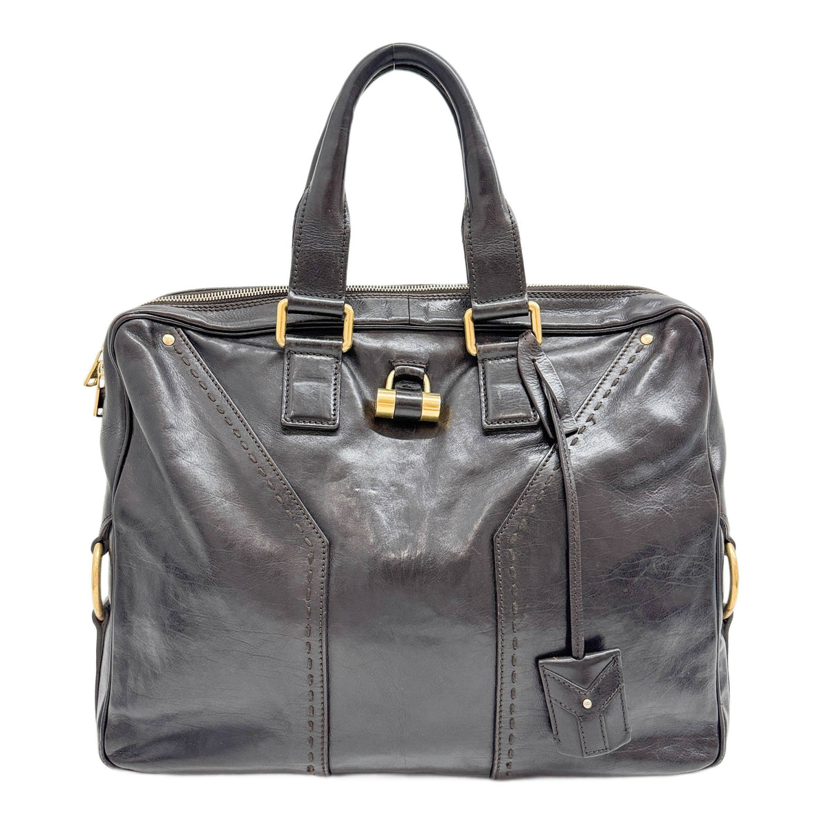 Muse Briefcase Brown Leather Hand Bag