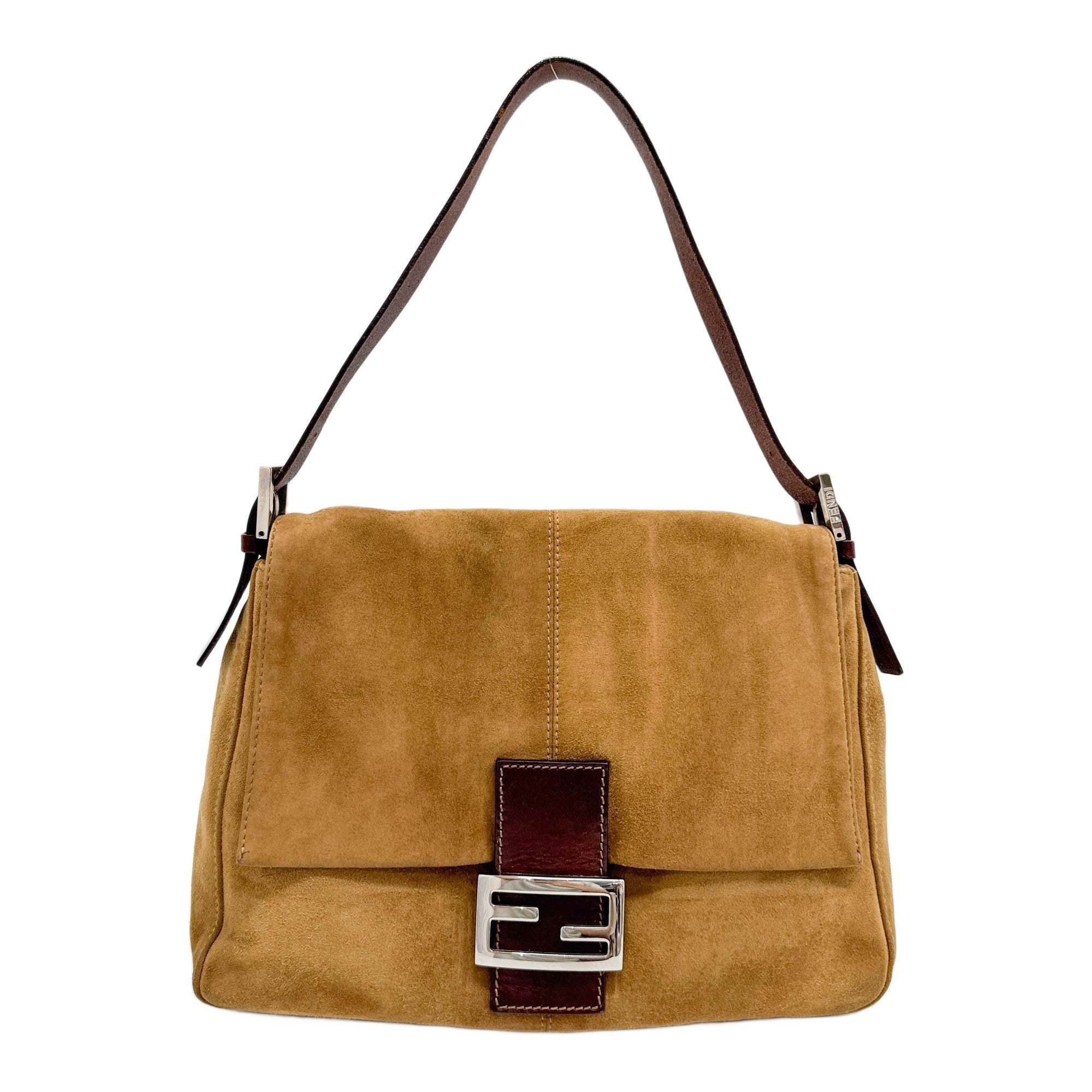 Mamma Baguette Light Brown Suede Shoulder Bag