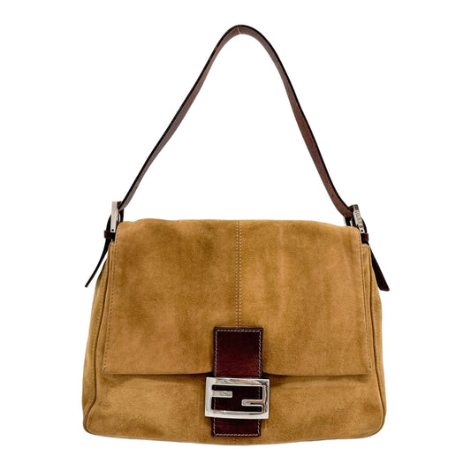 Mamma Baguette Light Brown Suede Shoulder Bag