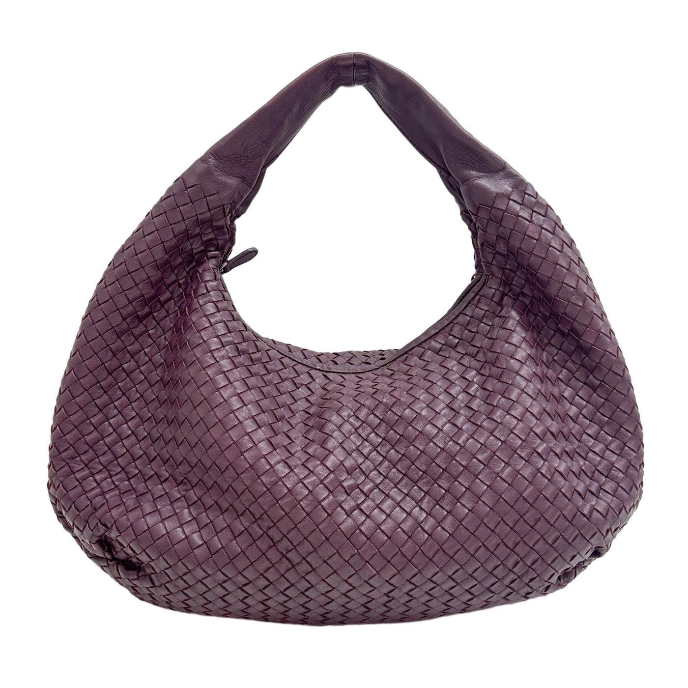 Veneta Intrecciato Plum Purple Leather Shoulder Bag