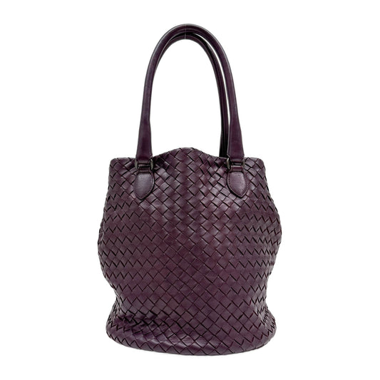 Intrecciato Mulberry Purple Leather Shoulder Bag