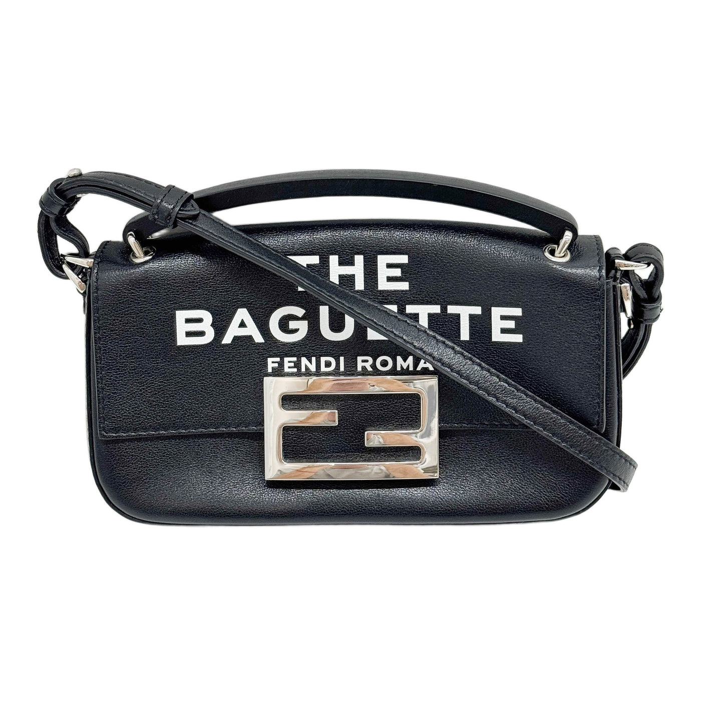 Fendi x Marc Jacobs The Baguette Phone Pouch Black Leather Two Way Bag