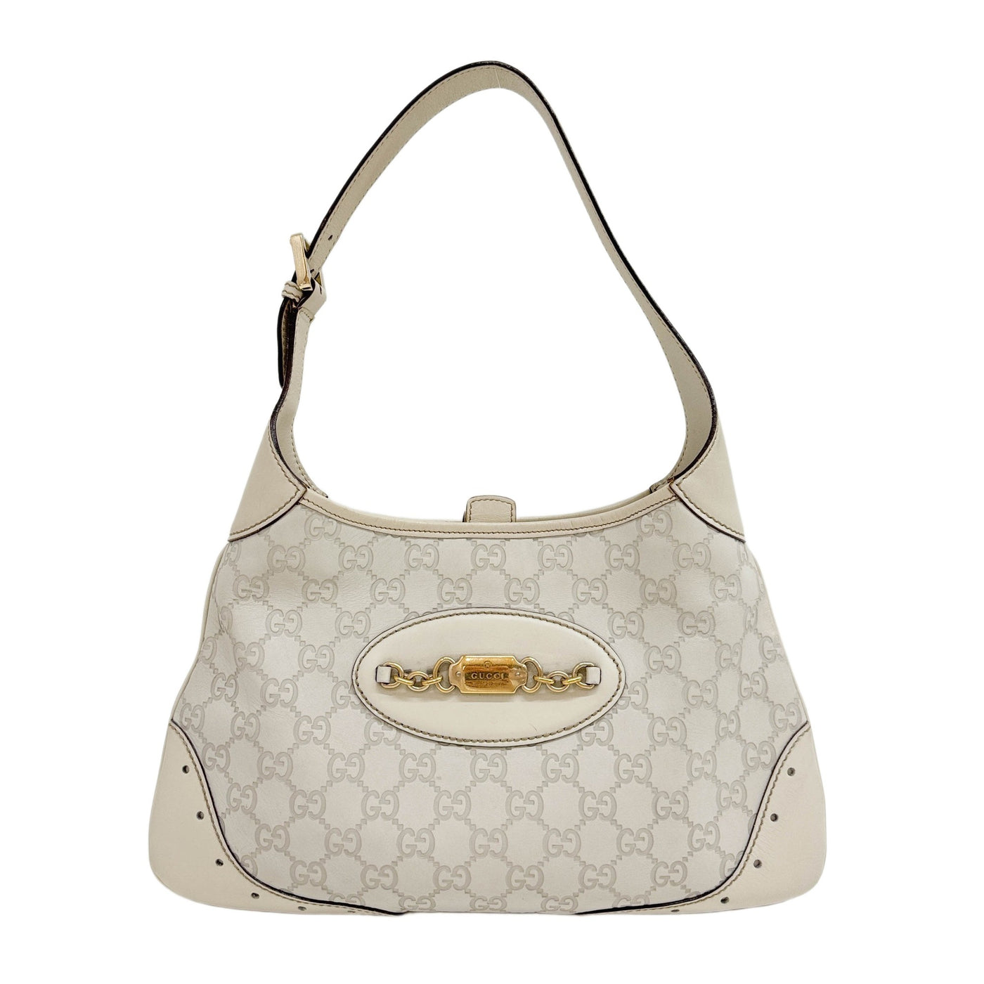 Guccissima White GG Shoulder Bag
