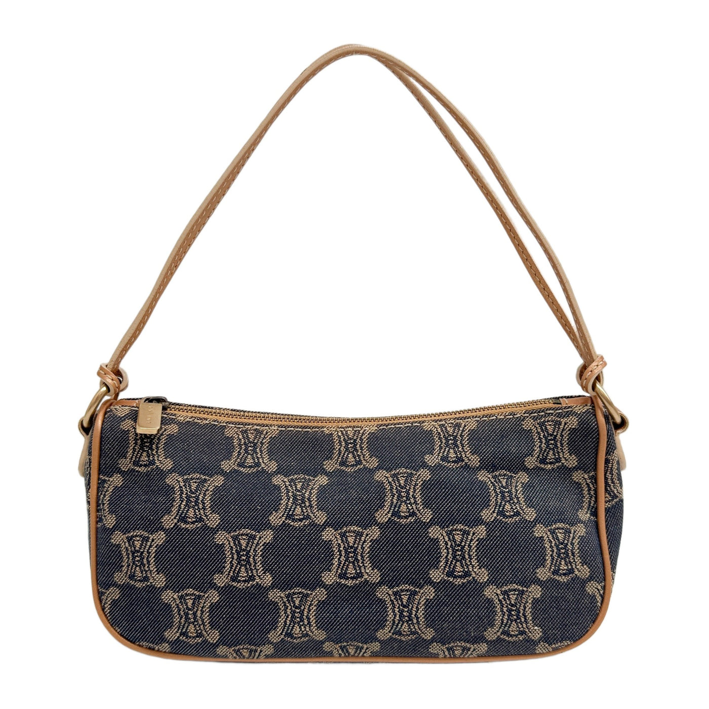 Blue & Rose Gold Paris Macadam Canvas Shoulder Pochette Bag