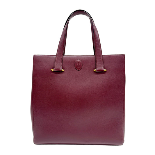 Must Burgundy Red Leather Tote Bag
