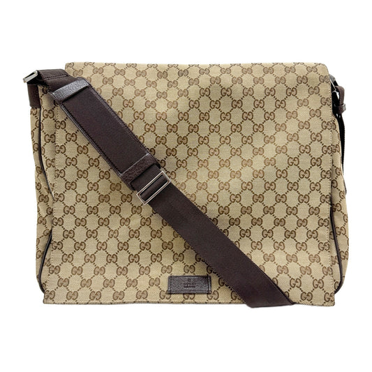 Brown GG Canvas Shoulder Messenger Bag
