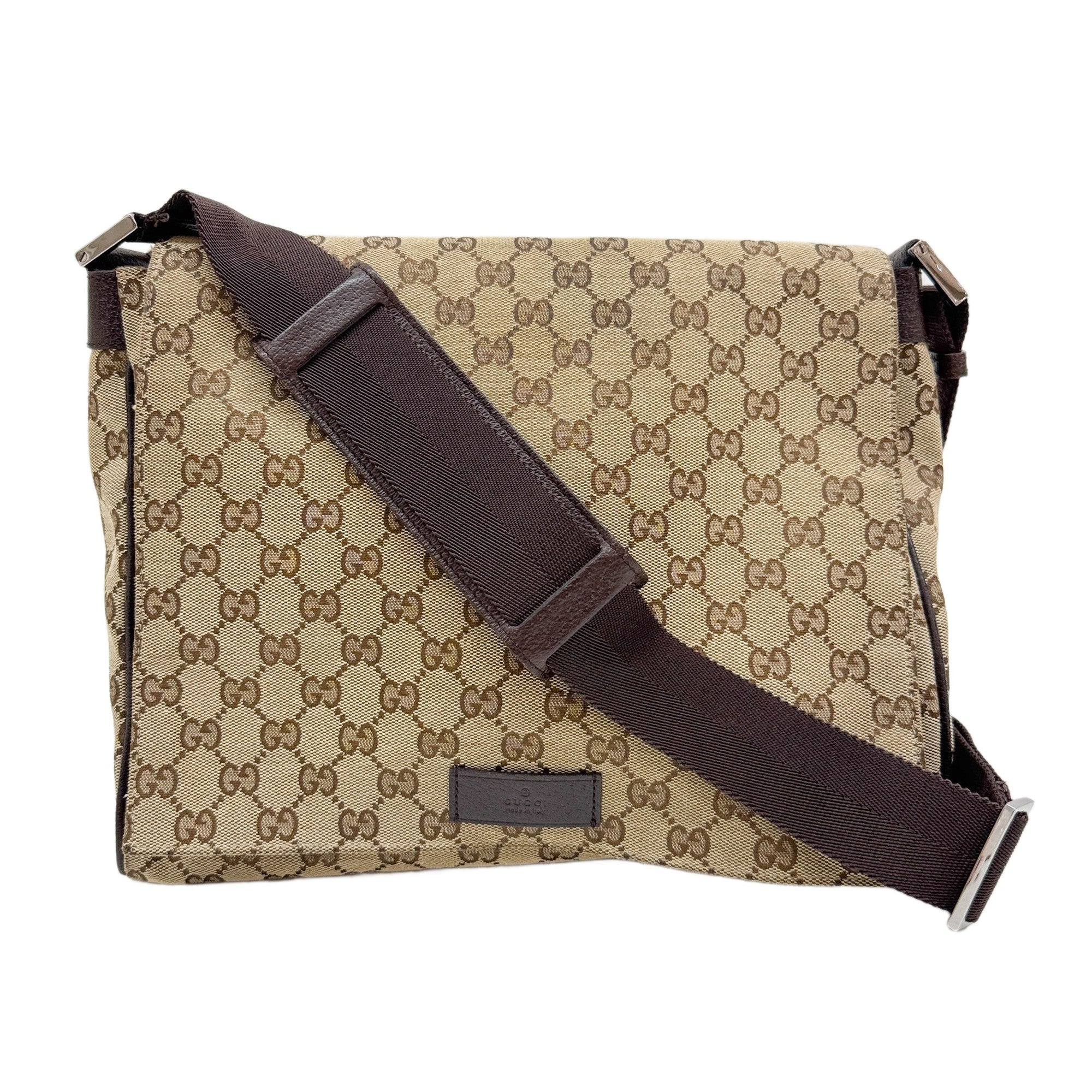 Brown GG Canvas Shoulder Messenger Bag