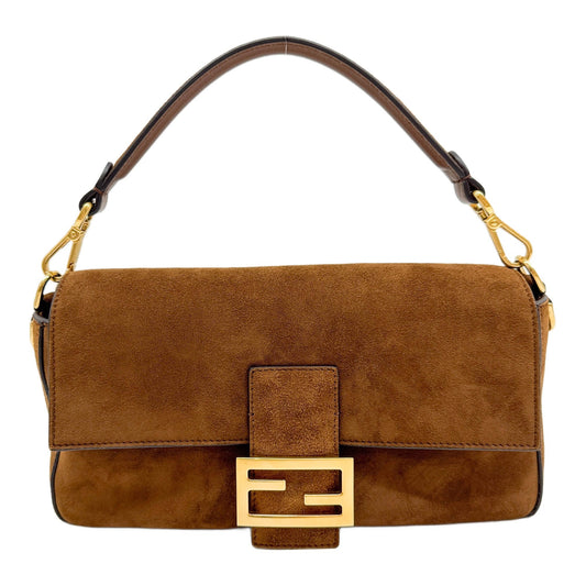 Baguette Brown Suede Two Way Bag