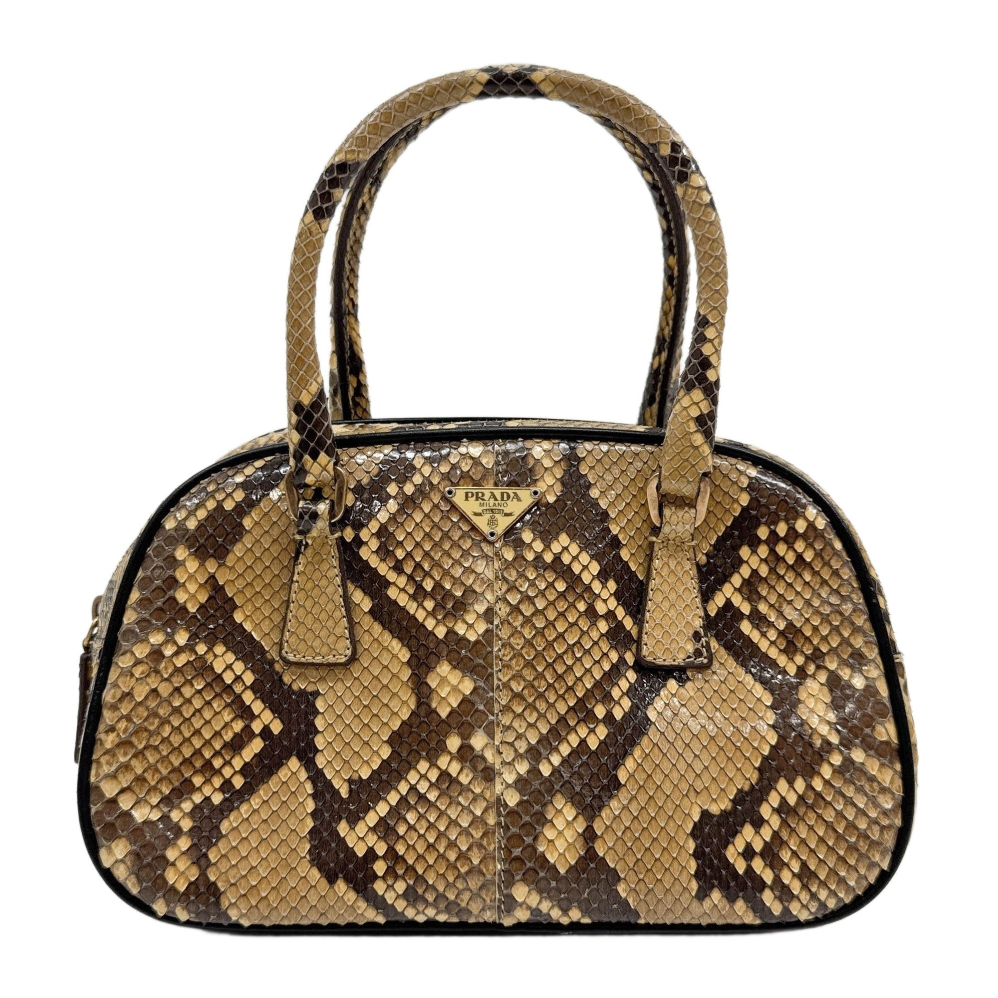 Brown Python Leather Hand Bag