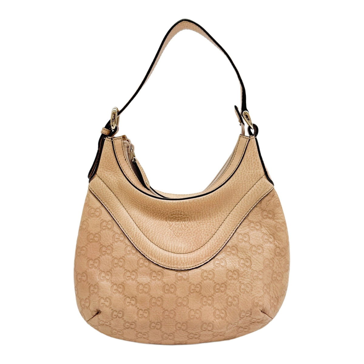 Beige Guccissima Canvas Shoulder Bag
