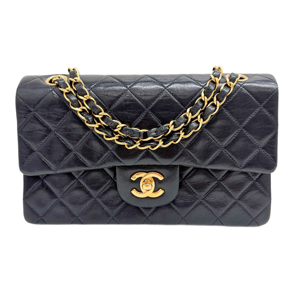 Small Classic Double Flap 1991-1994 Matelasse Black Leather Shoulder Bag