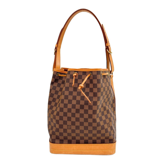 Noé Brown Damier Ebene Canvas Shoulder Bag