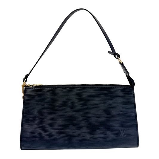 Pochette Accessoire Epi Black Leather Handle Bag