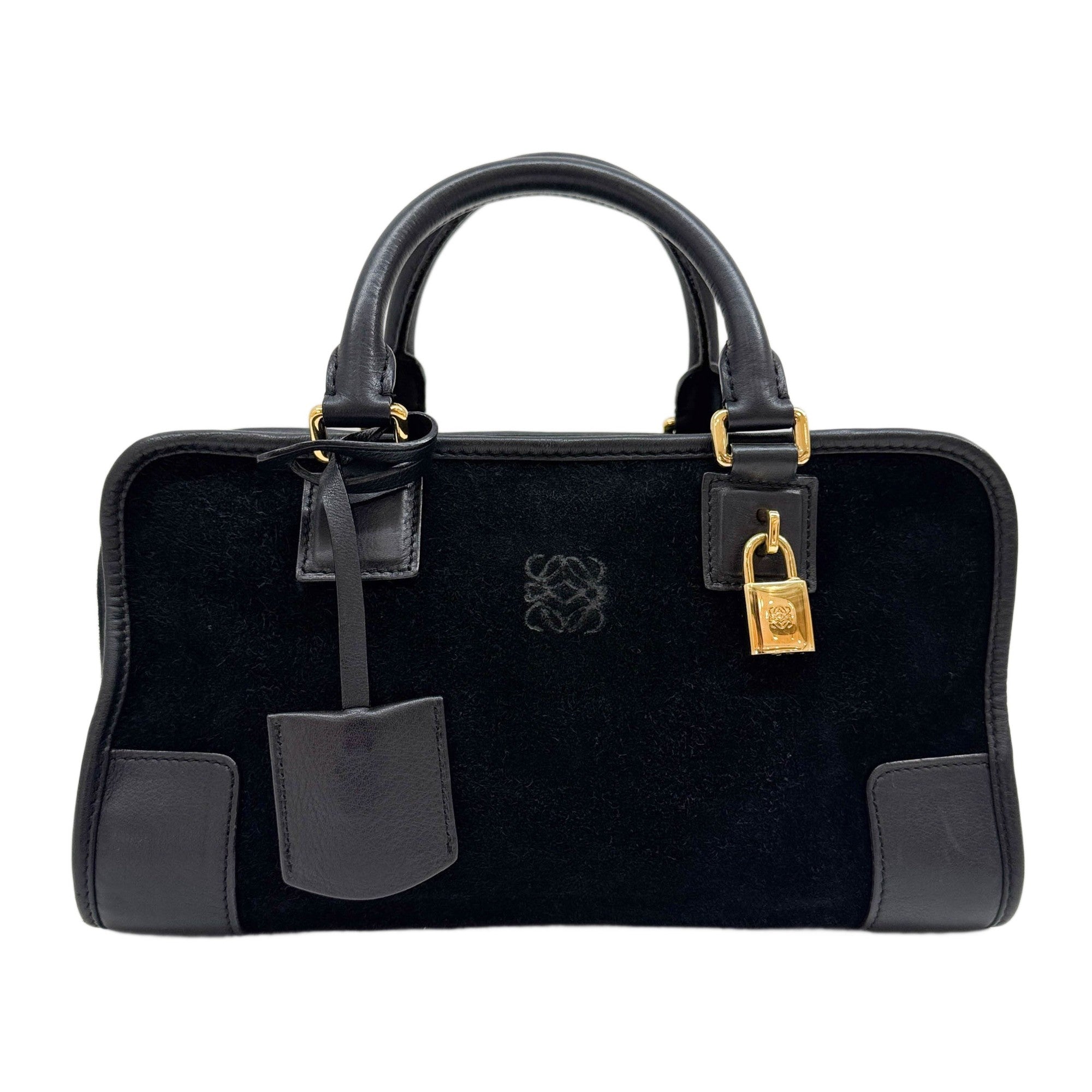Amazona Black Suede Hand Bag