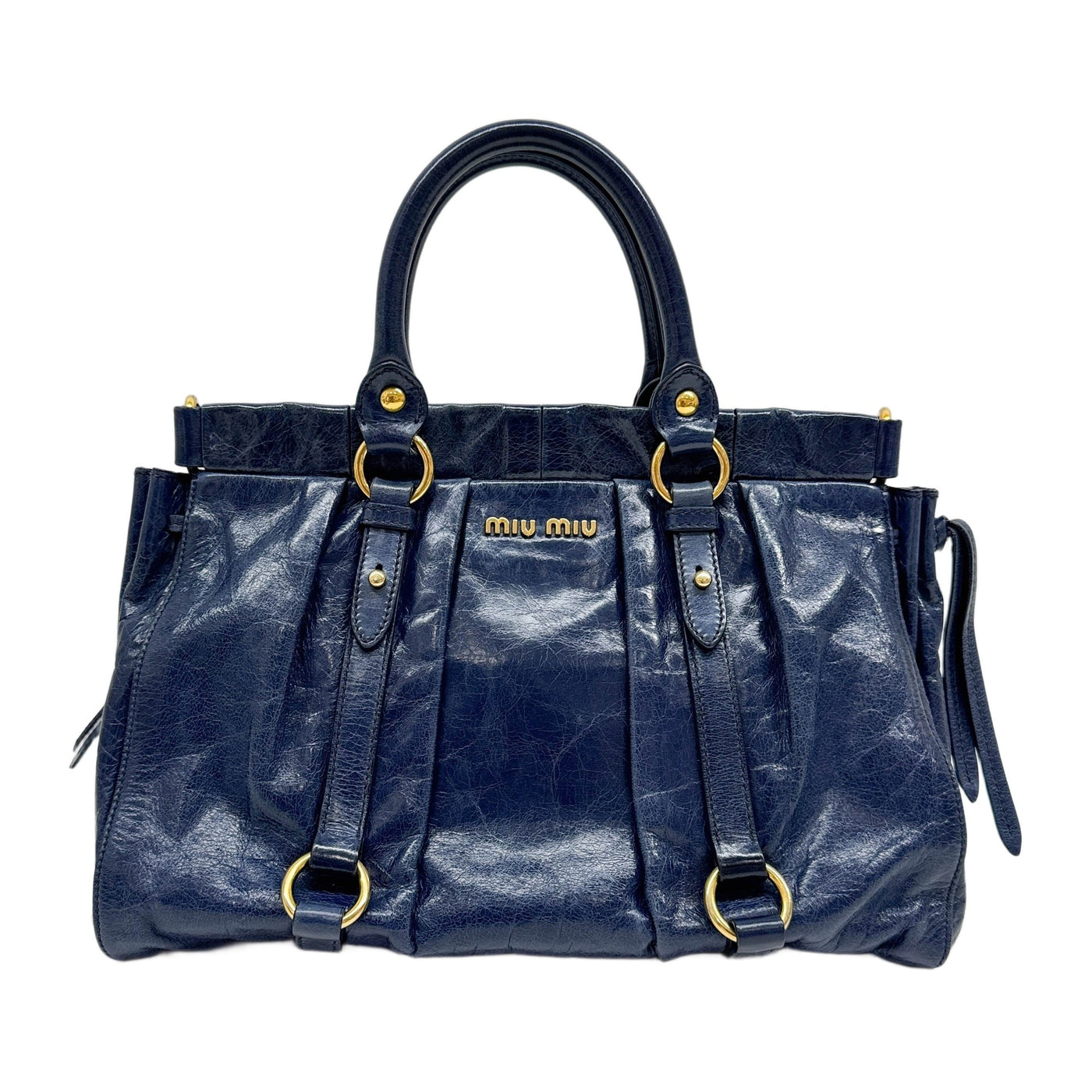 Vitello Ultramarine Blue Leather Two Way Bag